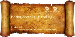 Mednyánszki Mihály névjegykártya